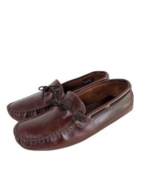 Minnetonka Mens Classic Driver Moccasin Loafer Sz 13 Leather Boat Shoe Nautical